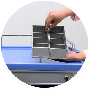 MN-DC001 Nieuwe Ontwerp Abs Dubbelzijdige Geneeskunde Noodwagen Klinische Drugskar Ziekenhuis <span class=keywords><strong>Trolley</strong></span> Optionele Kleur Blauw En Wit - Product Image 4