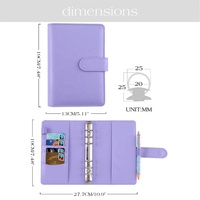 Carpeta de Cuaderno de Cuero Suave A6, Carpeta Planificadora de Presupuesto, 12 Hojas de Presupuesto, 2 Categorías, Etiqueta Adhesiva para Cartas