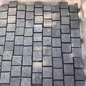 Pierre de pavage moderne et durable en <span class=keywords><strong>granit</strong></span> noir foncé SH STONE, motif brique, surface flammée, bords fendus, pour allée, naturelle - Product Image 4