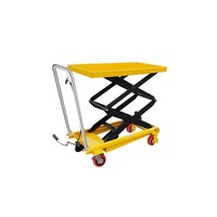 Table élévatrice à ciseaux hydraulique de marque ZS en gros avec roulettes, empattement et garde au sol personnalisables, commande manuelle