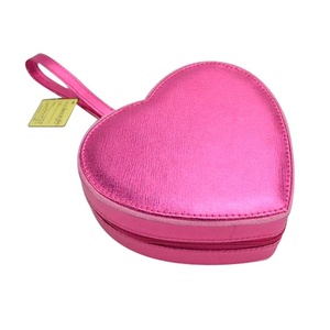 Custom Girl Pu Leather Travel <strong>Jewelry</strong> Case Portable <strong>Heart</strong> <strong>Shape</strong> Jewellery Storage <strong>Boxes</strong> - Product Image 2