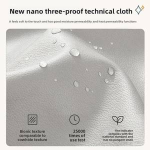 Sofá Seccional Modular de Tres Plazas de Diseño Italiano Minimalista, Tapizado en Tela Tecnológica, Relleno de Esponja, Color Crema, Diseño Moderno de Líneas Rectas, Tamaño Pequeño - Product Image 4