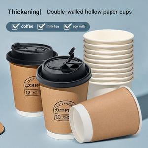 Vasos de Papel Desechables para Café Caliente con Tapa, Personalizados con Logotipo, de Doble Pared, para Llevar, de 4OZ, 8OZ, 10OZ, 12OZ, 16OZ y 22OZ - Product Image 3