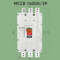 CHOSO COM1-1600 3P/4P 1000A/1250A/1600A 35kA Disjoncteur thermomagnétique à boîtier moulé (MCCB) Interrupteur d'air 400V/380V/415V