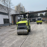 Mini-compacteur routier vibrant autopropulsé manuel 800 kg, 1 tonne, 2 tonnes, tambour en acier, moteur Changchai, roulement
