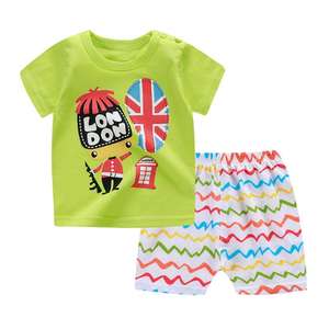 Ropa de Bebé Niño al por Mayor, Conjunto de 2 Piezas, Camiseta de Verano para Bebé Niño, Pantalones Cortos con Tirantes, Conjuntos de Boutique para Niños - Product Image 2