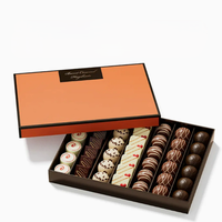 Boîte d'emballage de chocolat haut de gamme personnalisée à couvercle rabattable, en carton gris, avec revêtement UV et gaufrage, boîte cadeau rectangulaire 2 mm avec couvercle et base