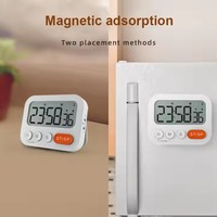 Layar LCD Mini Magnetik Pengaturan Waktu Kustom Baterai Plastik AAA Timer Dapur Dial Timer Hitung Naik Turun Stopwatch Permainan Belajar