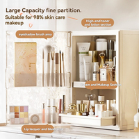 Boîte de rangement cosmétique en plastique à compartiments multiples, grande capacité, pliable, organisateur de bureau pour l'organisation des soins de la peau et du maquillage