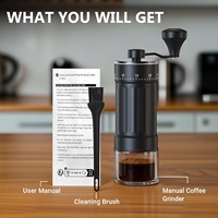 Moulin à café portable mini à lame en céramique avec 40 réglages réglables, fonctionnement manuel pour un usage domestique