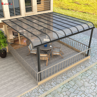 Cubierta Impermeable con Marco de Aluminio Blanco para Estacionamiento de Autos, Patio, Paneles de Policarbonato, Toldo para Piscina y Cochera, Protección Contra la Lluvia