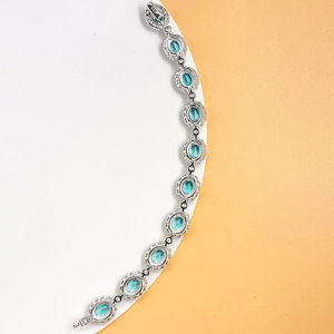 Nuovo Bracciale di Lusso 2026 a Forma di Uovo, Placcato Oro Paraba da 15 Carati, in Argento 925, Blu-Lago Verde, Gioielli da Donna per il Business - Product Image 3