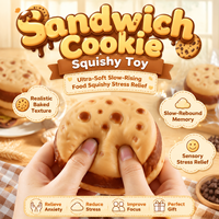 Jouet Squishy en forme de biscuit au chocolat, à remontée lente, en TPR, anti-stress, pour enfants et adultes, en packs cadeaux