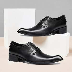 Nouvelles Chaussures Habillées Pointues en Cuir Véritable pour Hommes, Style Japonais Tendance, Respirantes et Antidérapantes, Idéales pour Mariages et Affaires, Collection Automne - Product Image 4