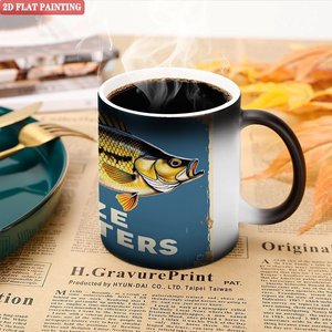 Taza de Cerámica Negra Esmerilada de 11 oz, Cambia de Color con el Calor, para Sublimación, Taza Blanca para Decoración Artística, Uso en Escritorio - Product Image 5