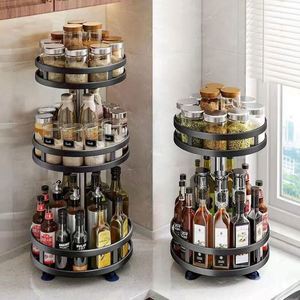 Estante giratorio 360 para condimentos de cocina, estante organizador de pie, almacenamiento de latas de especias de acero al carbono - Product Image 2