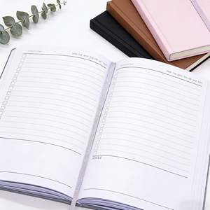 Agenda Diaria 2026 Versión en Inglés A5 - Tapa Dura de Cuero Sintético, Sé Amable Contigo Mismo para la Salud Mental y la Gratitud - Product Image 4