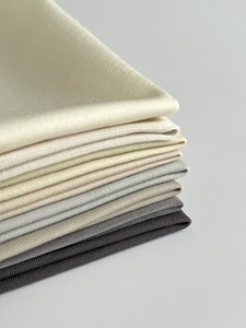 Gebreide stof Modal katoenmix rib gebreid 4030s stretch zacht rekbaar huidvriendelijk 93% katoen 7% spandex - Product Image 5