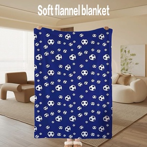 Football Series Printed 100% Polyester Soft Flannel High Grade Sofa <strong>Throw</strong> Blanket for Home Decor All-Season Use - Product Image 1