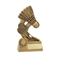 Trophée de badminton en résine avec logo personnalisé Weivista, design volant de badminton, fournisseur direct d'usine pour récompenses de clubs et ligues