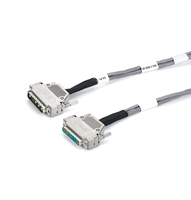 Câble de connexion CONEC D-Sub à broches mixtes, insert en métal argenté et vert sarcelle, 5 grandes broches dorées à vis moletée, pour armoire PLC industrielle en PVC
