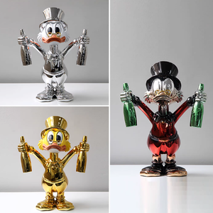 Statua in resina di Donald Duck animale placcato oro cromato fatto a mano eco-friendly decorazione per la casa figurina per arte scultura per lo <span class=keywords><strong>zio</strong></span> Scrooge - Product Image 3