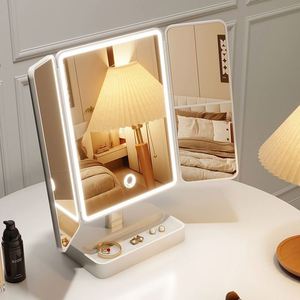 Dropshipping Shopify Makeup Vanity Mirror con luces, espejo de maquillaje iluminado recargable Led Mirror Makeup con 3 luces de colores - Product Image 2