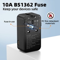 Chargeur de voyage Worldplug GaN 100W, design fin, adaptateur universel pour prise murale, prise de voyage internationale