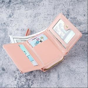 New Women's Fashion Wallet PU Leather Short Zipper & Hasp Waterproof Coin <b>Purse</b> Triple Fold Buckle Card Bag Polyester Daily Use - Product Image 6