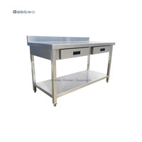 Vente directe usine – Table de travail en acier inoxydable 201/304 avec tiroir de rangement, revêtement autonettoyant, robuste pour cuisine commerciale