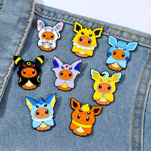 Broches de col en métal émaillé de la série Pokémon (Eevee, <span class=keywords><strong>Pikachu</strong></span>, Gengar, Charmander, Snorlax) – Vente en gros de badges mignons avec logo pour chapeaux - Product Image 1