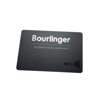 Tarjeta de visita Digital de PVC, NTAG215, Negro/blanco mate, NFC
