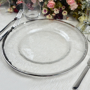Assiettes <span class=keywords><strong>de</strong></span> présentation en <span class=keywords><strong>verre</strong></span> à bord doré, transparentes, pour la restauration, les fêtes, les banquets à domicile, les réunions, la <span class=keywords><strong>cuisine</strong></span>, vente en gros - Product Image 5