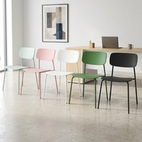 Chaise minimaliste haut de gamme empilable avec dossier, chaise moderne