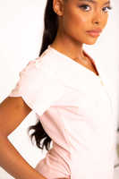 Tenues d'infirmières roses doux, ensembles de blouses médicales et de pantalons de jogging pour médecins, livraison directe d'usine, prix abordable, échantillon disponible