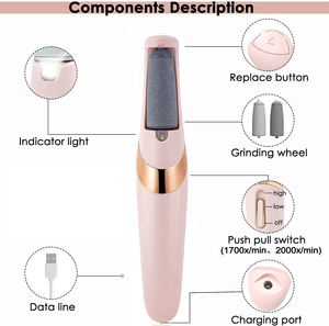 Điện Callus Remover chân tập tin scraper chân mờ móng chân công cụ loại bỏ chân rasp loại bỏ da chết công cụ chăm sóc bàn chân - Product Image 3