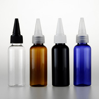 30ml 50ml 100ml 120ml 150ml 200ml 250ml 8oz PET bouteille d'huile capillaire en forme de balle ambre clair avec bouchon supérieur torsadé