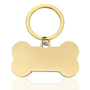 Pet ID Tag Dog Bone Keychain Mirror Polished Stainless Steel Collar Bone Tag Keyring DIY Jewelry Making Accessory Blank <b>Key</b> <b>Ring</b> - Product Image 5