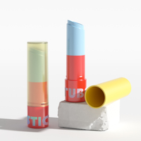 Tubes à lèvres ronds en plastique PP ABS de 4,8 ml, contenants cosmétiques entièrement en plastique, écologiques, petits emballages portables pour baume à lèvres