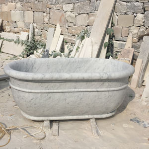 Salle de bains autoportante en marbre blanc de Carrare Surround de <span class=keywords><strong>baignoire</strong></span> - Product Image 5