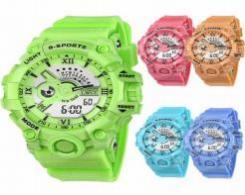 Orologi giocattolo per bambini Orologio analogico in plastica con numeri Colori misti Unisex 4-6 anni Orologio giocattolo educativo I-06 - Product Image 1