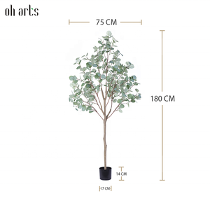 OH arti Bonsai artificiale finto pianta verde verde verde verde verde foglia d'<span class=keywords><strong>albero</strong></span> di eucalipto per <span class=keywords><strong>albero</strong></span> all'aperto <span class=keywords><strong>l</strong></span> decorazione interna - Product Image 2