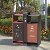 Cubo de basura de reciclaje de fabricación OEM Cubo de basura de calle al aire libre Cubo de basura grande con cubierta superior para lluvia
