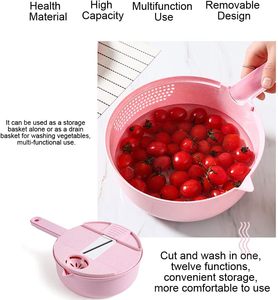 Eco-Friendly Manual <b>Vegetable</b> Chopper Potato <b>Fruit</b> Cutter Kitchen Wheat Straw Slicer Custom Logo Wheat Straw + Stainless Steel - Product Image 2