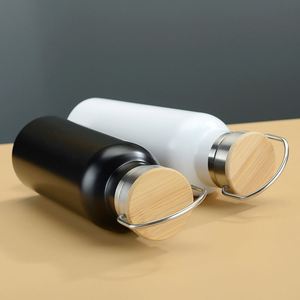 Bouteille d'eau sport en acier inoxydable à double paroi non isolée, couleur argent, idéale comme cadeau - Product Image 2