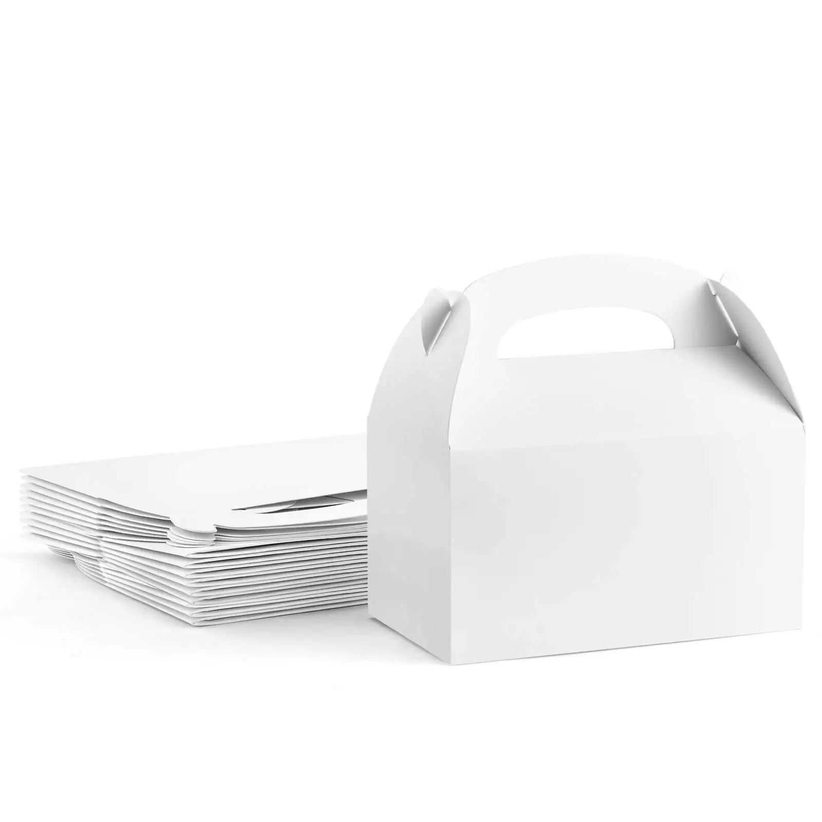 Fabricação de caixas de presente personalizadas para festas de aniversário, casamento e chá de bebê, papel kraft branco, cartão branco 350g, personalizado