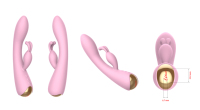 Aufblasbarer Kaninchen-Vibrator für Frauen mit Doppelstimulation, 10 Vibrationsmodi und Luftpumpenfunktion, Wasserdichter Silikon-Massagestab