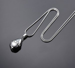 Joyería de la cremación para las cenizas de corazón gota de agua colgante Acero inoxidable collar cenizas urna Memorial para regalo de la joyería - Product Image 5