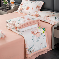 Grosir Set seprai katun dan Linen ukuran King Duvet, Set selimut 3D lapisan ganda mewah, seprai untuk murid perempuan