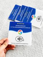 Carte de commentaires Google NFC avec support adhésif, texte personnalisé en anglais, espagnol, portugais, français, italien, allemand pour usage professionnel